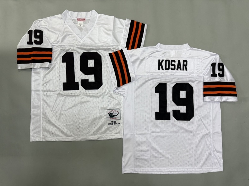 Men 2025 Cleveland Browns #19 Kosar white Throwback Limited NFL Jersey style 001->cleveland browns->NFL Jersey